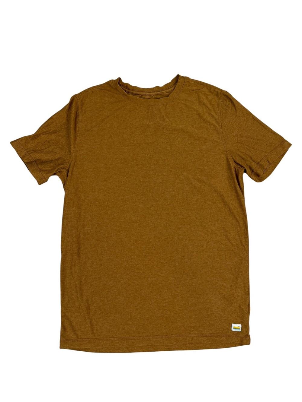 Vuori Strato Tech Shirt Mens XS Mustard Solid Crewneck Soft Jersey T-Shirt